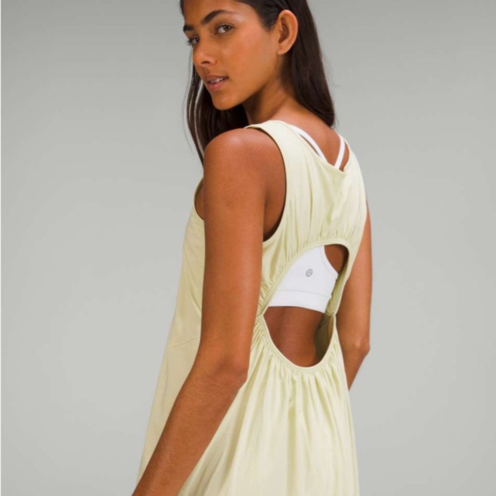 NWT Lululemon *white* Pima Cotton open back Midi dress